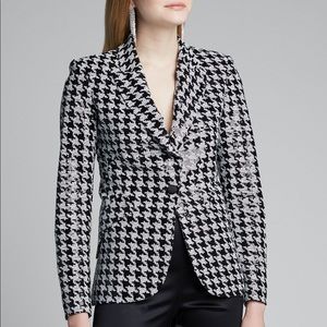 L’Agence Houndstooth Sequin Blazer